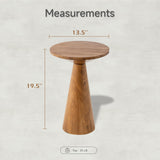 COZAYH Small Pedestal End Table Round Farmhouse Martini Table Wood Plant Stand Rustic Drink Table for Small Space Living Room, Walnut COZAYH