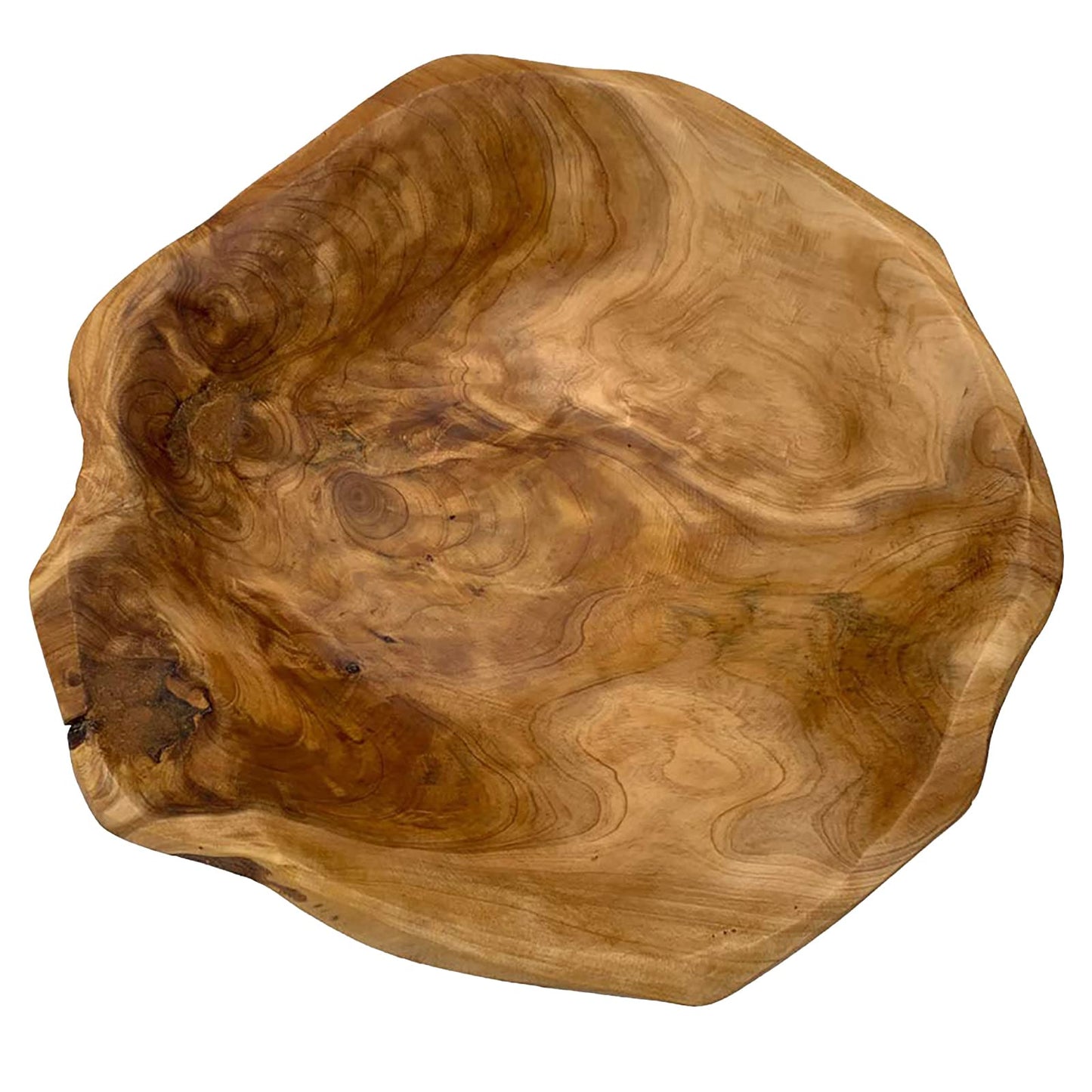 JFFLYIT Creative Wood Bowl Root Carved Bowl Handmade Natural Real Wood Candy Serving Bowl 10"-12" - WoodArtSupply