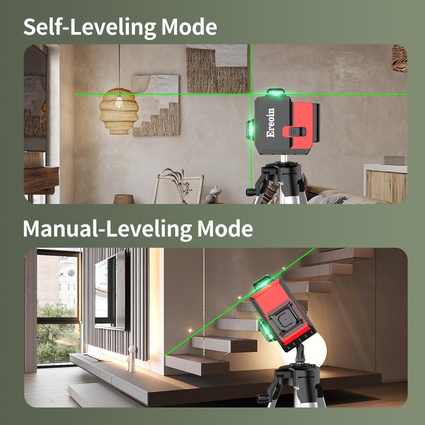 12 Lines Laser Level 3x360° Self Leveling Green Laser Level,3D Green Cross Line for Construction and Picture Hanging,Laser measurement calibration