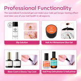 Modelones Poly Nail Gel Kit 8 Rosy Pink Colors with 48W LED Nail Lamp Poly Extension Gel Complete Nail Art Tools Professional Starter Manicure Kit modelones
