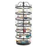 LASZOLA 6 Tier Rotating Earring Holder Organizer, Adjustable Metal Jewelry Display Stand for Women Girls, 480 Holes and Grooves Large Stud Earring LASZOLA