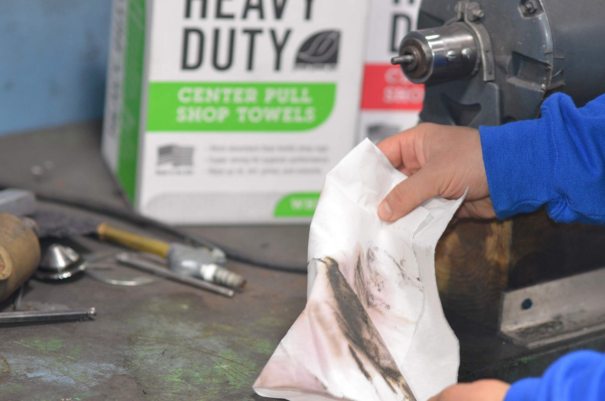 Fresh Towel Heavy Duty Center Pull Shop Towel Rags for Cleaning- (1 Box of 160 Sheets) Disposable Cleaning Towels - 9 x 12 inches - FT800 (White) Fresh Towel, Inc.