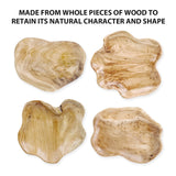 BTEOBFY Natural Wood Fruit Bowl 11-13 inch, Unique Handmade Wood Serving Platter, Wood Fruit Snack Dish for Sandwich Bread Serving, Appetizer BTEOBFY