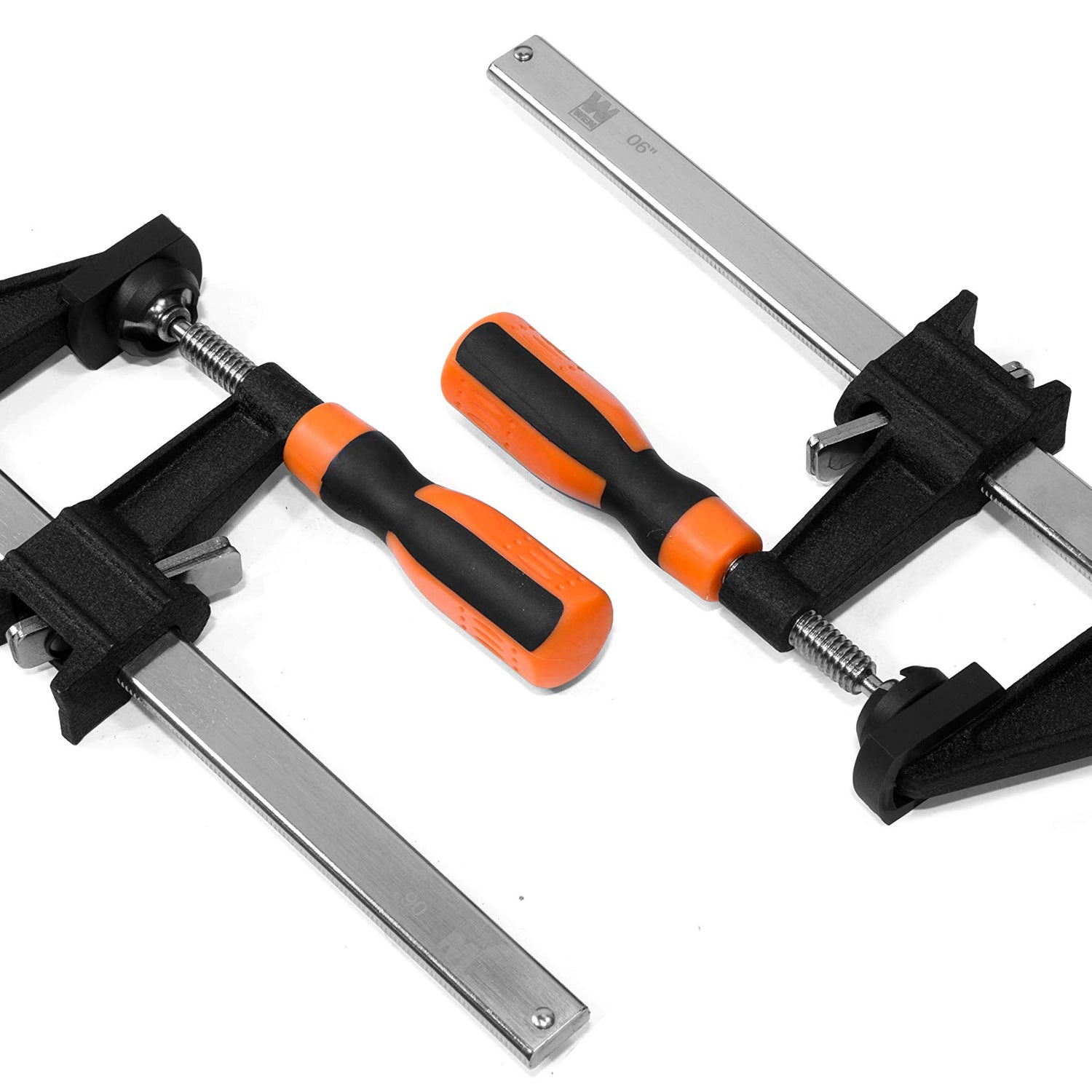 WEN 10206F2 Quick-Adjust 6-Inch Steel Bar Clamps with 2.5-Inch Throat and Micro-Adjustment Handle, Two Pack WEN