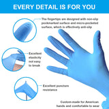 FINITEX Blue Disposable Nitrile Exam Gloves - 200 PCS/BOX 3.5mil Rubber Powder-Free Latex-Free Medical Examination Home Cleaning Food Gloves, X-LARGE FINITEX