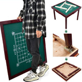MJTABLE Wooden Mahjong Table, 35" Folding Square Card Tables, Wear-Resistant Nylon Desktop, Board Game Domino Table, Poker Cards, Mahjong, Board MJTABLE