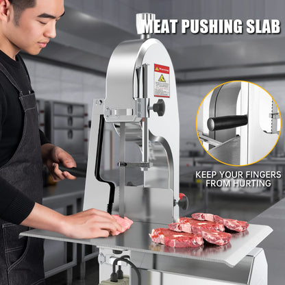 1500w Commercial Electric Meat Bandsaw for Butchering Countertop Bone Sawing Machine 0.4-7Inch Thickness Adjustable Meat Cutting Machine 16x19Inch - WoodArtSupply