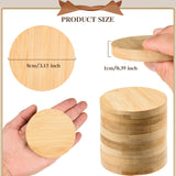 24 Pcs Round Bamboo Coasters 3.15 Inch Bamboo Wood Coasters Natural Wooden Coasters Bamboo Drink Cup Coasters Set for Coffee Table, Hot Drinks, Cold AWIZOM