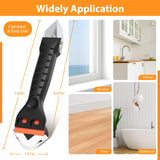 Silicone Caulking Tool Caulk Remover 3 in 1 - Upgraded Grout Removal Tool Kit Smooth Caulk for Bathroom Tub Shower Window Floor Glue Trowel Paint HELEMAN