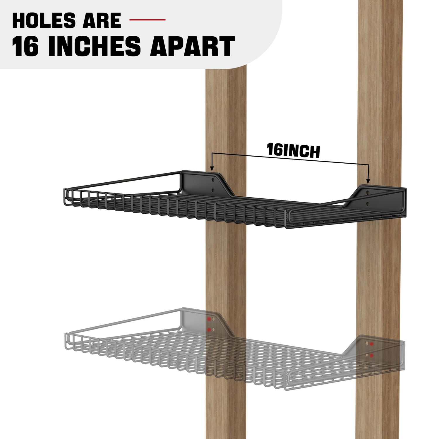 Ultrawall Wall Mounted Shelf for Garage, 2 Pack 23.5inch x 12inch Metal Shelf Rack, Heavy-Duty Wall Shelves Suitable for Shop, Shed, Garage Storage Ultrawall