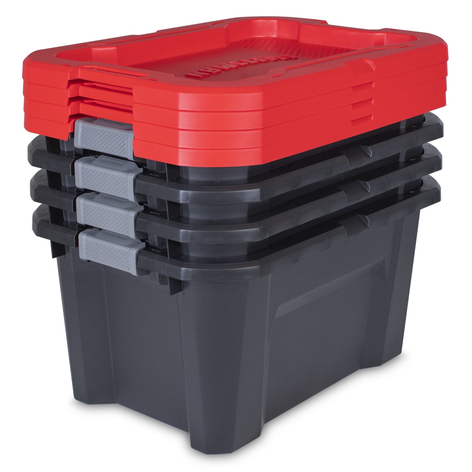 CX CRAFTSMAN, 20-Gallon Highly Durable Storage Bin & Dual Latching Lid, (14.3”H x 19.7”W x 28.2”D), Versatile Stacking Tote and Weather-Resistant CX