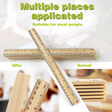 3 Pack Wooden Ruler 12 Inch Rulers Bulk Wood Measuring Ruler for Students Office School Supplies 2 Scale (30 cm) ZZTX