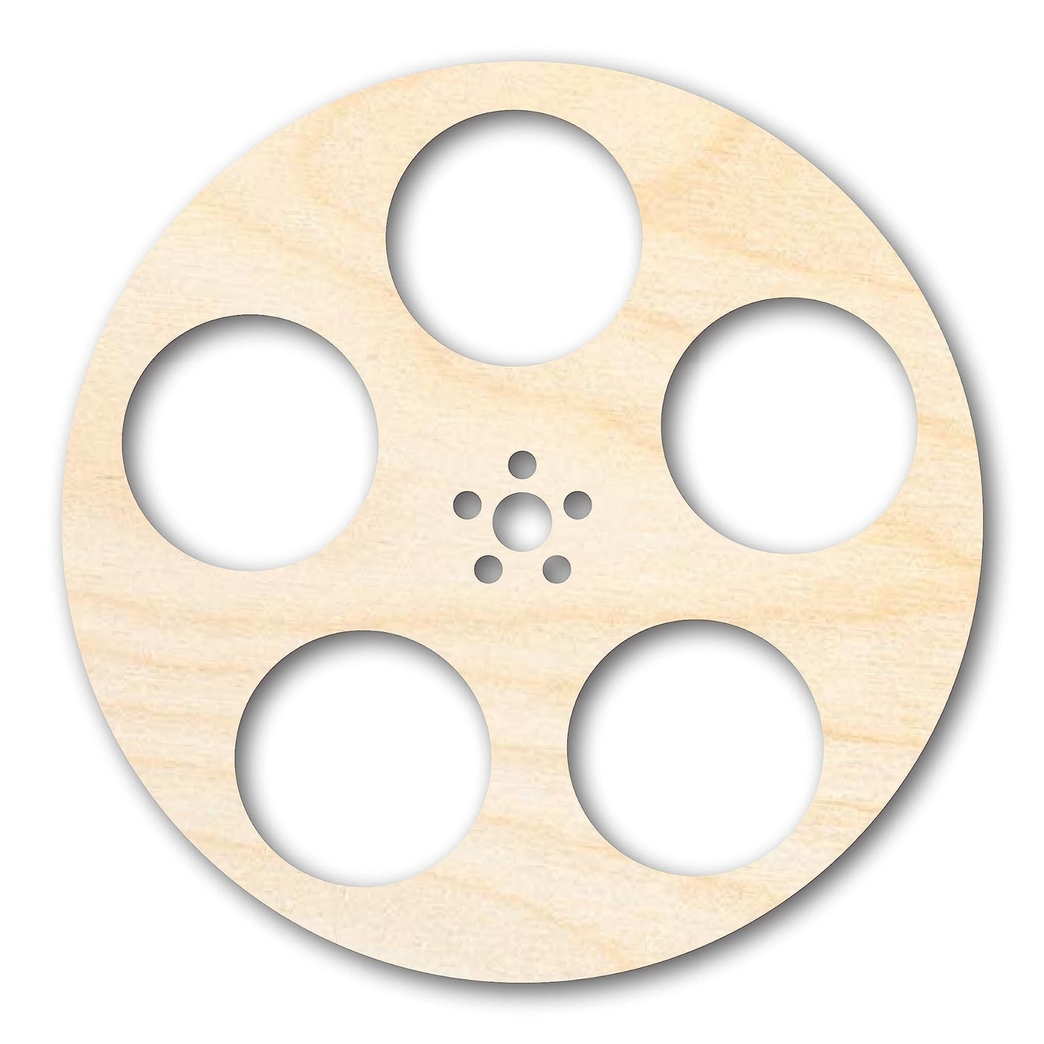 Unfinished Wood Film Reel Shape | Craft Cutout | up to 24" DIY 10" / 1/4" 24 Hour Crafts