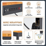 HABUTWAY Height Adjustable Workbench with Wheels 48" x 24" 2000 Lbs Capacity Oak Board Work Station Heavy-Duty Rolling Work Benches for Garage Party HABUTWAY