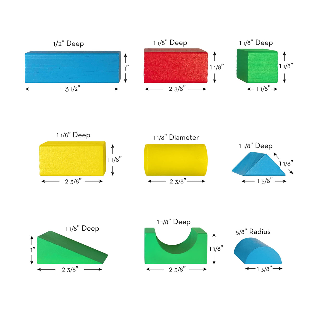 Melissa & Doug Wooden Building Set - 100 Blocks in 4 Colors and 9 Shapes Melissa & Doug