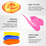 Caliart Acrylic Paint Set With 12 Brushes, 24 Colors (120ml, 4oz) Art Craft Paints for Artists Kids Students Beginners & Painters, Canvas Halloween Caliart