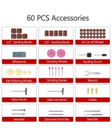 AVID POWER Cordless Rotary Tool 2.0 Ah 8V Rechargeable Rotary Tool, 4 Front LED Lights, 5 Speeds, 60 Pcs Rotary Tool Accessories with Bag for AVID POWER