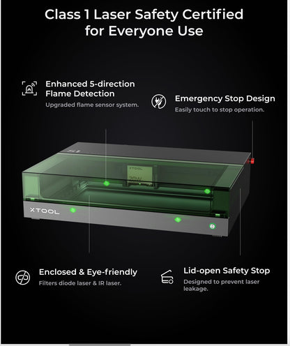 xTool S1 20w Enclosed Diode Laser Engraver and Cutter Includes xTool Smoke Purifier(99.97% Smoke Removal), Smart Air Assist, and Honeycomb Panel, - WoodArtSupply