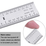 2 Pack Stainless Steel Ruler Machinist Engineer Ruler, Metric Ruler with Markings 1/8, 1/16, 1/32, 1/64 Inch for Engineering, School, Office, EBOOT