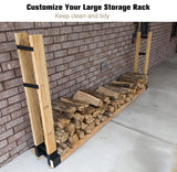 Fiwithy Outdoor Firewood Rack Bracket Kit with 4 Support Bars for Fire Wood Pile Storage, Heavy Duty DIY Fireplace Log Stacking Stand Holder for 2x4 Fiwithy