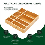 ROYAL CRAFT WOOD Luxury Bamboo Storage Box, Bin Set - Multi-Use Drawer Organizer for Kitchen, Bathroom, Office Desk, Makeup, Jewelry (8 Boxes) ROYAL CRAFT WOOD