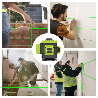 Susbie Laser Level -3x360° Cross Line Laser for Construction and Picture Hanging-12 Green Lasers with Self-leveling-Level Tool with 10000 mAh - WoodArtSupply