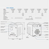 110V Water Chiller 9L High-Capacity Industrial Water Chiller Thermolysis Industrial Water Cooling Chiller for 60W 80W CO2 Glass Tube Laser Engraving cjc