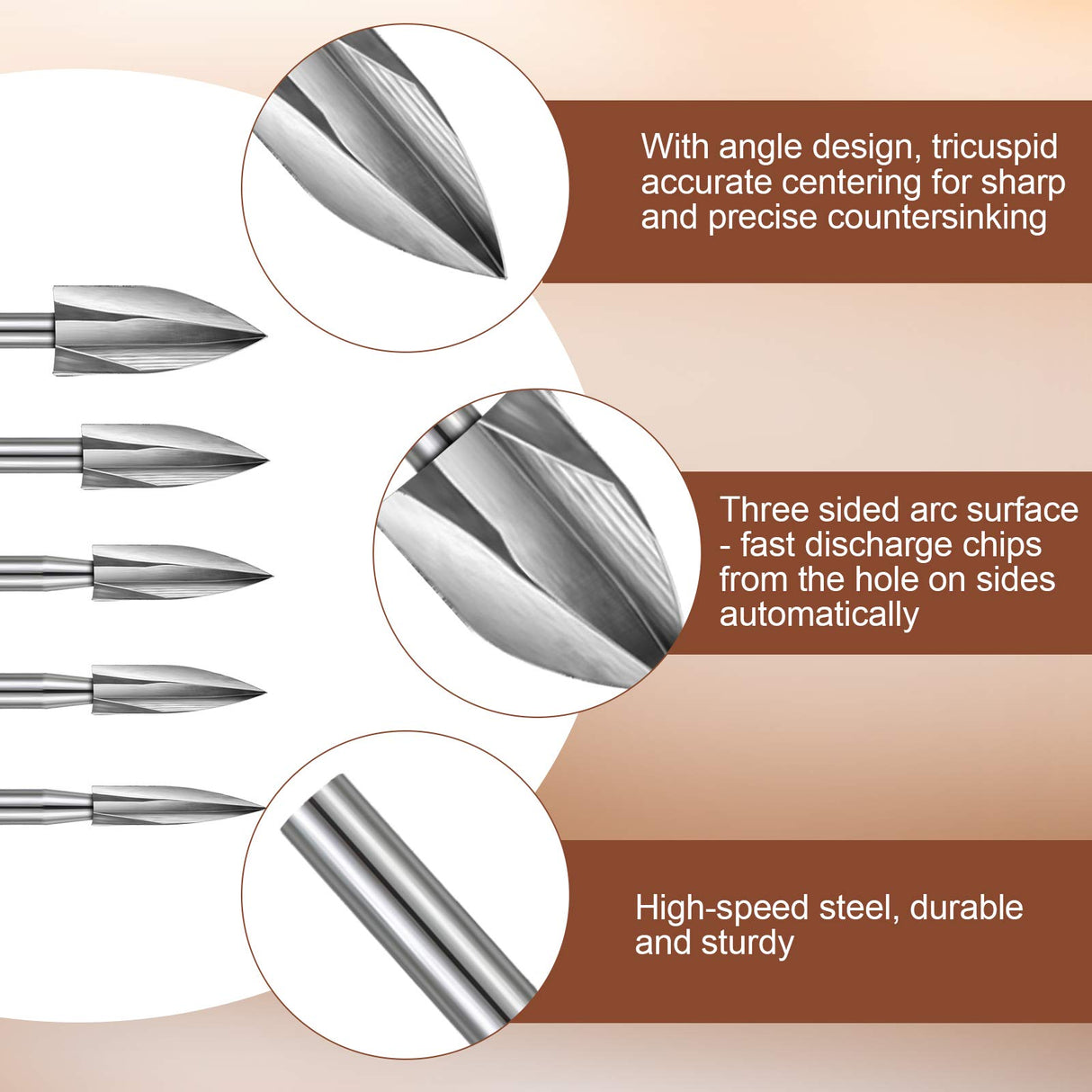 20 Pieces Wood Carving Drill Bit Set Includes HSS Engraving Drill Accessories Bit and HSS Carbide Wood Milling Burrs Universal Fitment for Rotary Honoson