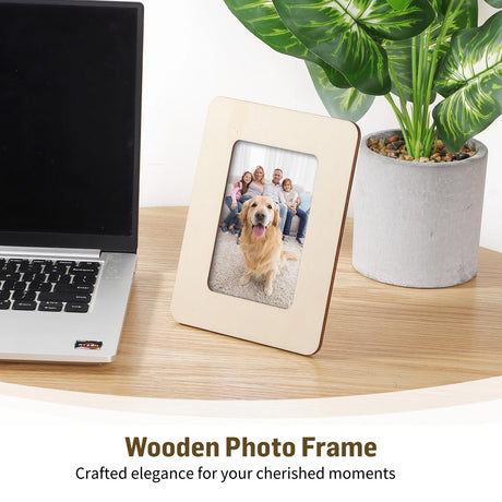 Lnrueg 24PCS Unfinished Wooden Picture Frames for 3" x 5" Photos, Craft Frames Set, Paintable Picture Frames for DIY Projects, School Crafts, and Lnrueg
