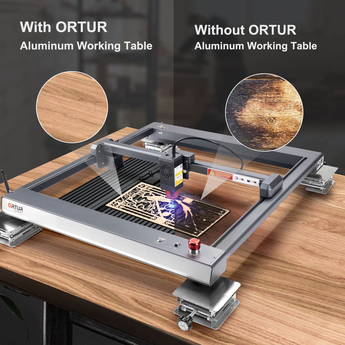 Ortur Laser Engraving Platform, DIY Design Aluminum Working Panel 15.75x17.64x0.47 inch High Strength Steel for Fast Heat Dissipation and - WoodArtSupply