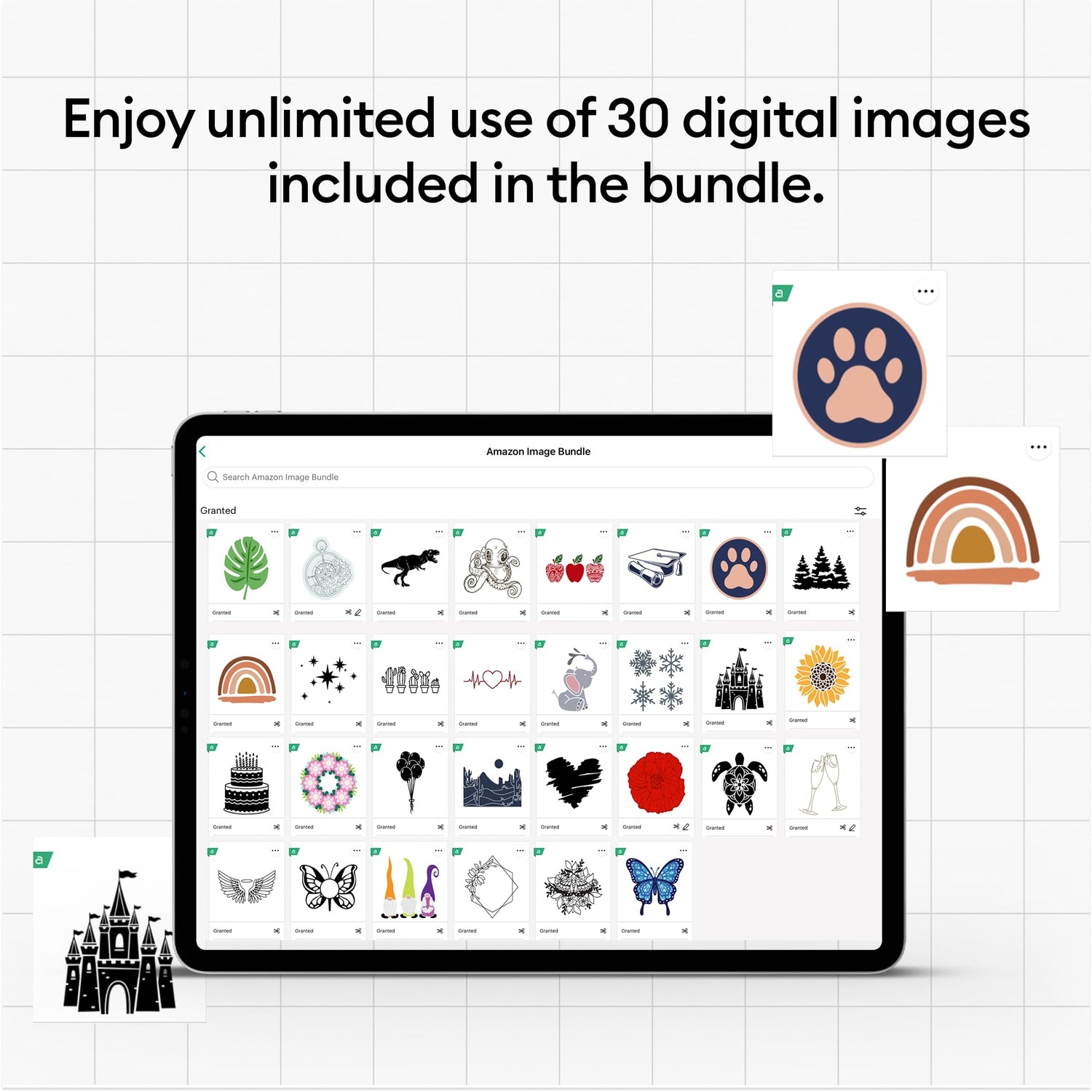 Cricut Maker 3 & Digital Content Library Bundle - Includes 30 images in Design Space App - Smart Cutting Machine, 2X Faster & 10X Cutting Force, Cuts Cricut
