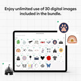 Cricut Maker 3 & Digital Content Library Bundle - Includes 30 images in Design Space App - Smart Cutting Machine, 2X Faster & 10X Cutting Force, Cuts Cricut