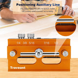 TRAVEANT Self Centering Dowel Jig kit, Drill Guide Bushings Set, Wood Working Tools Drill and Accessories, Adjustable Width Drilling Guide Power Tool Traveant