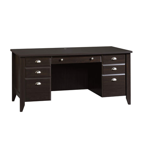 Sauder Shoal Creek Executive Desk, L: 65.12" x W: 29.29" x H: 30.55", Jamocha Wood finish Sauder