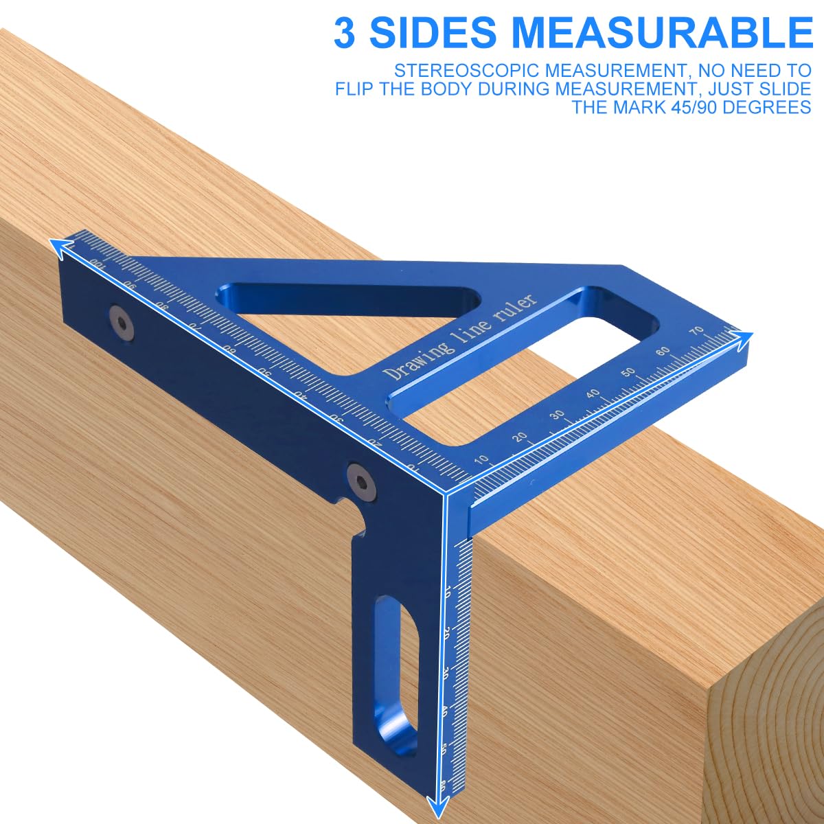 Woodworking Square Protractor, 3D Multi-angle Measuring Ruler, Aluminum Alloy 45/90° Woodworking Ruler,Protractor Angle Finder,Precise Miter Triangle uywapvt
