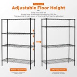 HCY 4-Tier Wire Shelving Unit Storage Shelves Shelf Organizer 54inx36inx14in Heavy Duty Metal Rack NSF Height Adjustable for Laundry Bathroom Kitchen HCY
