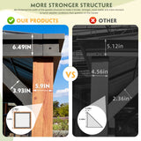 MELLCOM Gazebo 12' x 20', Wooden Finish Coated Thicker Aluminum Frame Gazebo with Galvanized Steel Roof, Outdoor Patio Gazebos with Curtains and MELLCOM