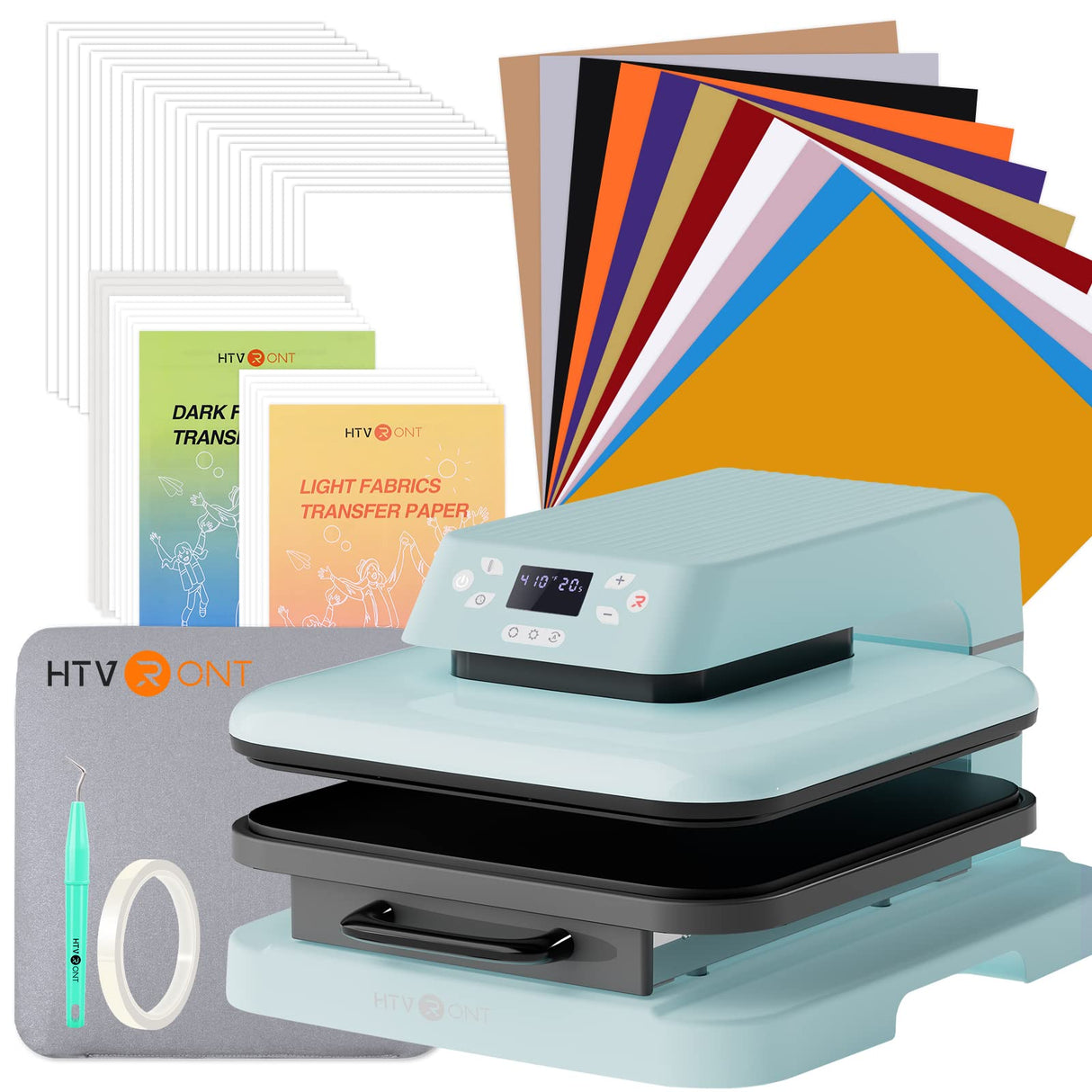 HTVRONT Auto Heat Press Machine with 52 Pcs Heat Press Accessories - All-in-ONE Kit HTVRONT