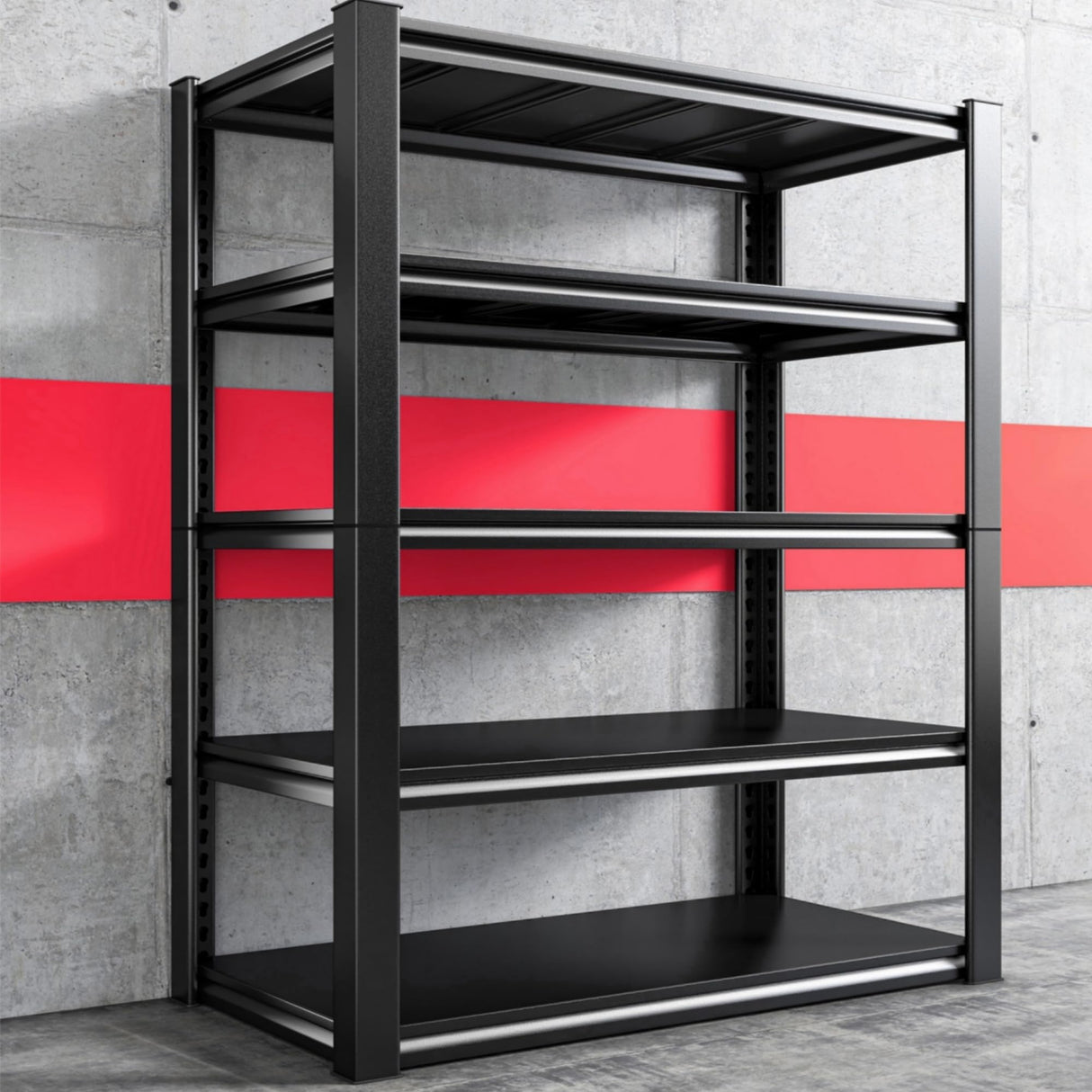 REIBII Garage Shelving Heavy Duty Garage Storage Shelves Load 2000Lbs, Wide Heavy Duty Shelving, Adjustable 5-Tier Metal Shelving for Garage,Large REIBII