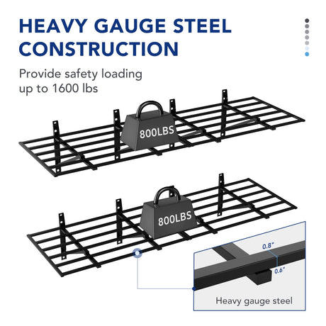 FLEXIMOUNTS 2x6ft Heavy Duty Garage Storage Shelving,1600lbs Weight Capacity, 2-Pack Wall Shelf Garage Organization System, 24-inch-by-75-inch Garage FLEXIMOUNTS