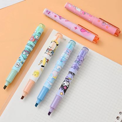 FourFine 6pcs Cute Highlighter Markers Pastel Colors Quick Dry Write Smoothly Cartoon Drawing Pens For Writing Graffiti School Office Supplies - WoodArtSupply