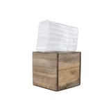 CYS EXCEL 2 PCS 6" Brown Cube Planter Box with Removable Plastic Liner | Multiple Choices Natural Brown Wood Square Planter | Indoor Decorative CYS EXCEL