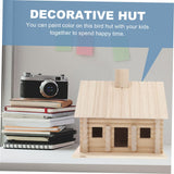 SUPVOX Wooden Bird House Wooden Bird Hut DIY Wood Bird House Parrot Hanging Hideaway Cave Unpainted Bird Hut Birdhouse Craft Kit Hamster Hammock Bed SUPVOX