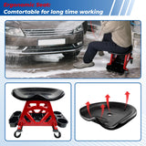HOXWELL Durable Mechanic Stool Chair with Wheels, Heavy Duty Garage Shop Stool On Wheels, Rolling Stool Car Detailing Creeper Seat with Tool Tray for HOXWELL