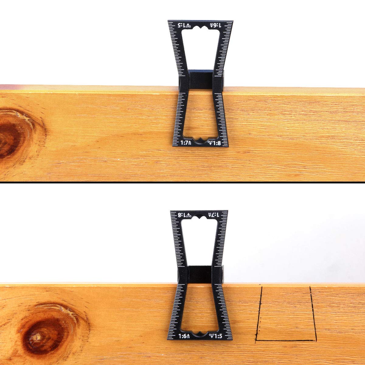 STARVAST 2Pcs Dovetail Marker Guide Dovetail Making Jig Aluminum Alloy Dovetail Gauge Guide Featuring 1:5 1:6 1:7 1:8 Slopes for Woodworking DIY STARVAST