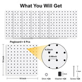 LANSI 6Pcs Peg Board, Pegboard Wall Organizer Panels, White Pegboard Wall Mount, ABS Pegboard for Craft Room Garage Kitchen Workshop Garage, ABS Peg LANSI