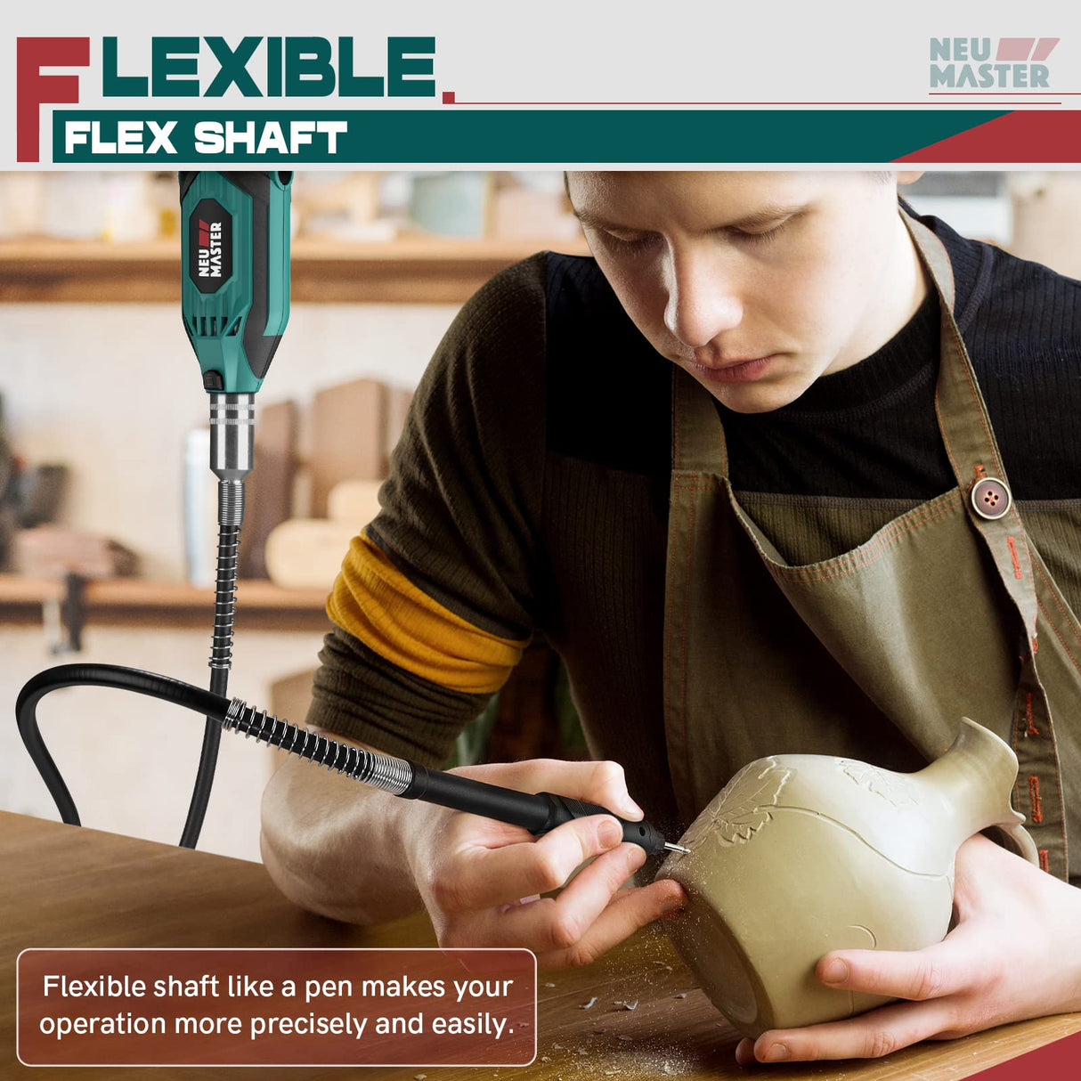 180W Rotary Tool Kit, NEU MASTER Corded Power Rotary Tools with 165 Accessories and 6 Variable Speed, 10000-35000RPM Electric Drill Set for Handmade NEU MASTER