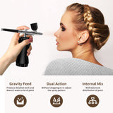 Airbrush Kit with Compressor 30PSI Portable Airbrush Gun Rechargeable Handheld Cordless Air Brush for Nails Art, Painting, Cake Decor, Cookie, Mode, fehrominger