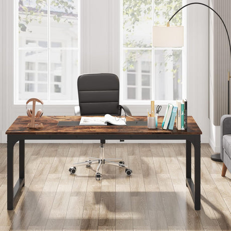 Tribesigns Modern Computer Desk, 70.8 x 35.4 inch Large Executive Office Desk Computer Table Study Writing Desk Workstation for Home Tribesigns