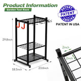 Sttoraboks Garden Tool Organizer with Storage Hooks, Yard Tool Tower Rack for Garage Organization and Storage, Up to 50 Tools, Heavy Duty Steel Sttoraboks